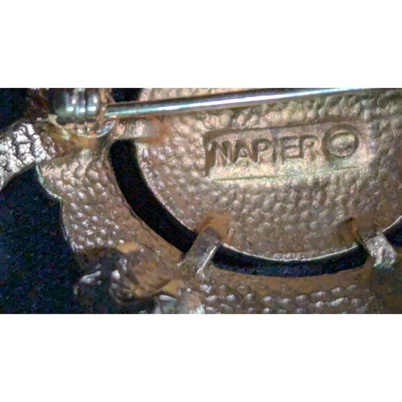 Vintage Napier Gold & Green Turtle Brooch Pin ocean beach aquatic 2" - Picture 9 of 9